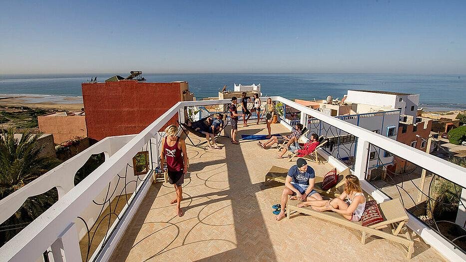 Ocean view terrace from surf camp