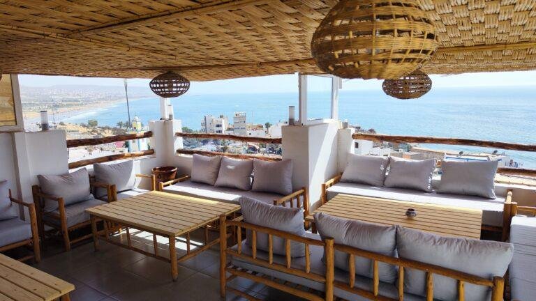 Rooftop terrace at Tamraght surf camp